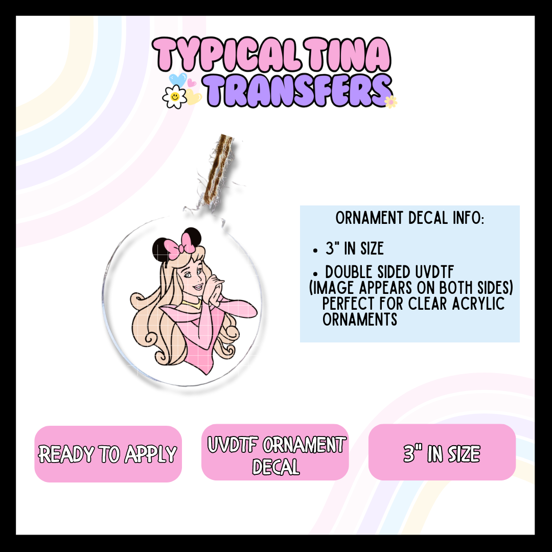 Princess A with ears | 3" Ornament Decal